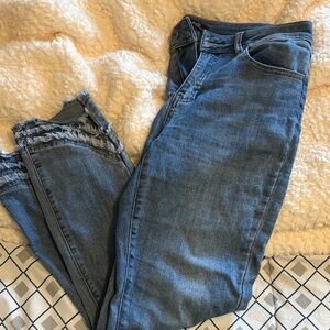 CHARLIE B Distressed Blue Ankle Jeans